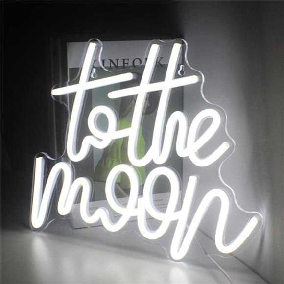 To The Moon Neon Signs,Led Signs Neon Signs for Bedroom,NeonSigns for Wall Decor - Picture 1 of 6